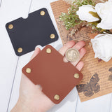 2Pcs 2 Colors Wide Imitation Leather Cable Keepers, with Alloy Snap Buttons, Cord Organizer Strap, for Wire Management, Mixed Color, 90x74x5.5mm, 1pc/color