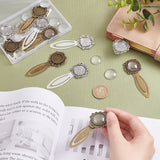 DIY Blank Dome Bookmark Making Kit, Including Tibetan Style Bookmark Cabochon Settings, Glass Cabochons, Antique Bronze & Antique Silver, 24Pcs/box