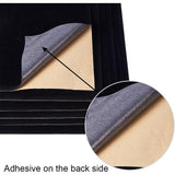 Jewelry Flocking Cloth, Polyester, Self-adhesive Fabric, with Rubber, Rectangle, Black, 29.7x20cm