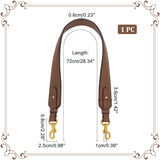 Imitation Leather Wide Bag Straps, with Alloy Swivel Eye Bolt Snap Hook, Coffee, 72x3.6x0.6cm
