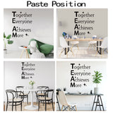 PVC Wall Stickers, for Home Living Room Bedroom Decoration, Word, Black, 37x58cm, 2 sheets/set