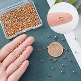 400Pcs Brass Beads, Long-Lasting Plated, Round, Real 18K Gold Plated, 3mm, Hole: 0.9mm