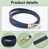 6Pcs 6 Colors PU Leather Chain Belts with Light Gold Plated Alloy Buckle, Thin Waist Band Belts for Women, Mixed Color, 42-5/8 inch(108.3cm), 1Pc/color