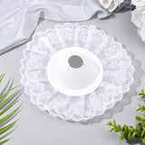Lace Bouquet Collar, Lace Collar DIY Bouquet Holder, for Wedding Flower Holder Packaging Accessories, White, 230x4mm, Hole: 31mm, 6pcs