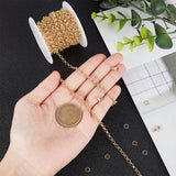 DIY Chain Bracelet Necklace Making Kit, Including Brass Rolo Chains & Jump Rings, 304 Stainless Steel Lobster Claw Clasps, Real 18K Gold Plated, Chain: 5M/set