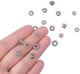 Tibetan Silver Spacer Beads Sets, Lead Free, Antique Silver, 6~7.5x2~3mm, Hole: 1~3.5mm, about 300pcs/box