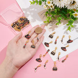 Woman Shopping Theme Alloy Enamel Pendant Decorations, with Lobster Claw Clasp, High-heeled Shoe/Lipstick/Hat with Bowknot, Mixed Color, 29~31mm, 4 style, 10pcs/style, 40pcs/set
