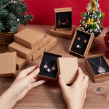 Kraft Paper Cardboard Jewelry Set Boxes, Ring & Earring & Necklace Box, Rectangle, BurlyWood, 9x7x2.7cm