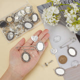 DIY Wedding Boutonniere Angel Photo Charm Brooch Pin Making Kit, Including Alloy Pendant Cabochon Settings, Glass Cabochons, Angel Acrylic Pendants, Iron Brooch Pin Findings, Antique Silver & Stainless Steel Color, 100pcs/box