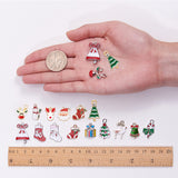 Alloy Enamel Pendants/Charms, Christmas Theme, Mixed Shapes, Mixed Color, 7.4x7.2x1.7cm, 30pcs/box