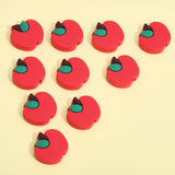 Silicone Beads, DIY Nursing Necklaces and Bracelets Making, Chewing Pendants For Teethers, Apple, Red, 29x24x8.5mm, Hole: 3mm, 10pcs/box