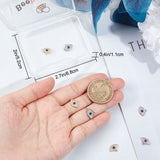 10Pcs 2 Colors Brass Micro Pave Clear & Marine Blue Cubic Zirconia Charms, Evil Eye Charm, Mixed Color, 8x10.5x1.5mm, Hole: 1mm, 5pcs/color