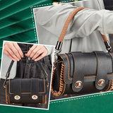 2Pcs 2 Colors Braided Imitation Leather Bag Straps, with Alloy Snap Clasp, Gunmetal, 40.8x1.3cm, 1pc/color