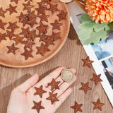 60Pcs Iron Pendants, Rusting, Star, Coconut Brown, 25.4mm