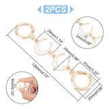 2Pcs Alloy Enamel Crescent Moon Link Purse Strap Extenders, with Alloy Spring Gate Ring, for Underarm Bag Replacement Accessories, White, 12.5cm