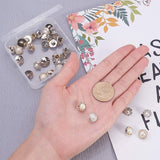 Plastic Shank Buttons, 1-Hole, Imitation Pearl Buttons, Mixed Shapes, White, 10.8x7.4x1.8cm, 96pcs/box