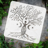 PET Hollow Out Drawing Painting Stencils, for DIY Scrapbook, Photo Album, Tree, 30x30cm