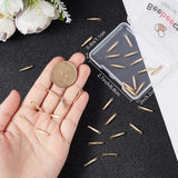50Pcs Brass Connector Charms, Nickel Free, Bar Shaped Links, Real 18K Gold Plated, 15x2.5x2.5mm, Hole: 1.4mm