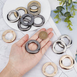 4Pcs Alloy Eyelet Grommets for Bag, Screw-in Style, Round Ring, Bag Loop Handle Connector Rings, Purse Accessories, Gunmetal, 4.1x0.55cm, Inner Diameter: 2.55cm