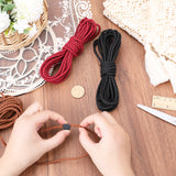 3 Bundles 3 Colors  Round Braided PU Imitation Leather Cords, Mixed Color, 4mm, about 5.47 Yards(5m)/Bundle, 1 bundle/color