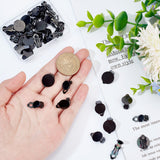 32Pcs 4 Styles Electrophoresis Brass Clip-on Earring Findings Sets, with Round Flat Pad, Flat Round, Black, Tray: 8mm~14, 18x8~14x6~6.5mm, Hole: 3mm, 8pcs/style