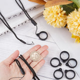 Portable Electronic Cigarette Anti-Lost Necklace Lanyard, Silicone Bands Anti Slip Rubber Rings, Black, 43x0.3cm