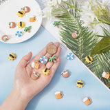 60Pcs Beach Theme Opaque Resin Cabochons, DIY Accessories, Beer & Sun & Coconut Tree & Coconut Milk & Swimming Ring, Mixed Shapes, Mixed Color, 18~22x18~22x5~9mm