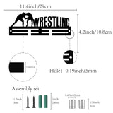 Acrylic Medal Holder, Medals Display Hanger Rack, with Hanger Hooks, Medal Holder Frame, Rectangle with Word WRESTLING, Black, 108x290x10mm