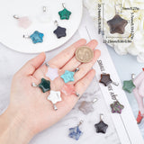 DIY Star Pendant Necklaces Making Kits, Including Gemstone Pendants, Waxed Cotton Cord Necklace Makings and 304 Stainless Steel Women Chain Necklaces, Stainless Steel Color, Necklace: 17.7 inch/18.7 inch, 20pcs/bag