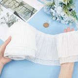 3 Yards Pleated Polyester Ribbon, Clothes Accessories, White, 5-1/4 inch(135mm)