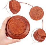 Wooden Display, Flat Round, Orange Red, 9.5x2.05cm