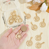 15Pcs Alloy Pendant Decorates, with 304 Stainless Steel Lobster Claw Clasps, Sun & Moon, Real 18K Gold Plated, 43mm