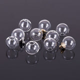 Handmade Blown Glass Globe Ball Bottles, Round, for Glass Vial Pendants Making, Clear, 16mm, Hole: 3.5mm, 30pcs, 8mm, 30pcs, Plastic Beads Container: 11.8x7.2x3.5cm