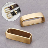 Brass Loop Keepers, Men's Belt Buckle, Rectangle, Brushed Antique Bronze, 12x44x17mm, 2pcs/box