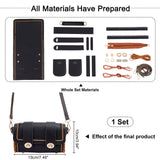 PU Leather Shoulder Bag Making Kits, Handmade Crossbody Bag, with Alloy Findings, Black, 36.1x18.9x0.6cm, Hole: 1.3mm