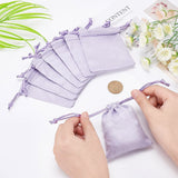 Faux Suede Packing Pouches, Drawstring Bags, Lavender, 9.6x8cm