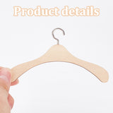 12Pcs Wood Doll Clothes Hangers, with Iron Hook, for Doll Clothing Outfits Hanging Supplies, Moccasin, 66x120x4.5mm