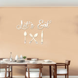 Acrylic Wall Stickers, for Home Living Room Bedroom Decoration, Rectangle with Tableware Pattern, Silver, 380x410mm