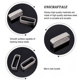 Stainless Steel Belt Keeper Belt Strap Loop Ring Buckle Parts, for Men's Belt Fixing, Stainless Steel Color, 45x12x17mm