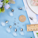 DIY Wish Bottle Necklace Making Kit, Including Glass Locket Pendants, 304 Stainless Steel Chain, Brass Jump Rings, Flat Round, 30Pcs/box, Pendant: 33x19x10mm, Hole: 1.8mm