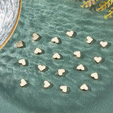 Brass Beads, Long-Lasting Plated, Heart, Real 14K Gold Plated, 6x7x3mm, Hole: 1.8mm, 60pcs/box