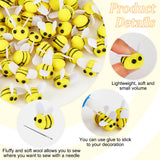 Plush Bees, Ornament Accessories for Children Toy, Clothes, Hat, Yellow, 26x16.5x17mm
