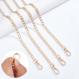 4Pcs Aluminum Curb Chain Bag Handles, with Alloy Swivel Clasps, for Bag Straps Replacement Accessories, Light Gold, 60cm