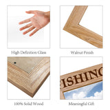 Natural Wood Photo Frames, for Tabletop Display Photo Frame, Rectangle, Fish, 218x168mm, Inner Diameter: 142x90mm