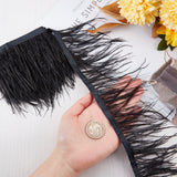 2 Yards Fashion Ostrich Feather Cloth Strand Costume Accessories, Black, 80~100mm