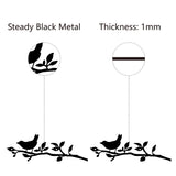 Iron Hanging Decors, Metal Art Wall Decoration, Branch & Bird, for Living Room, Home, Office, Garden, Kitchen, Hotel, Balcony, Matte Gunmetal Color, 100x300x1mm