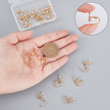 20Pcs Brass Clip-on Earring Findings, Long-Lasting Plated, Real 18K Gold Plated, 14x12x5mm, 20pcs/box