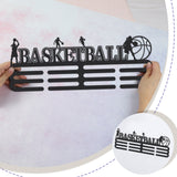 Fashion Iron Medal Hanger Holder Display Wall Rack, 3 Line, with Screws, Word Basketball, Sports Themed Pattern, 150x400mm