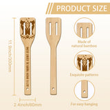 6Pcs Bamboo Spoons & Knifes & Forks, Flatware for Dessert, Cat Shape, 60x300mm, 6 style, 1pc/style, 6pcs/set