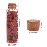 Glass Wishing Bottle, For Pendant Decoration, with Gemstone Chip Beads Inside and Cork Stopper, 22x71mm, Capacity: 20ml(0.67 fl. oz), 15pcs/set